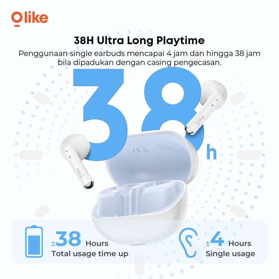 OLIKE TWS T113 | True Wireless Earphones IPX4 | Bluetooth 5.3 | Playing Time 38H - Hitam