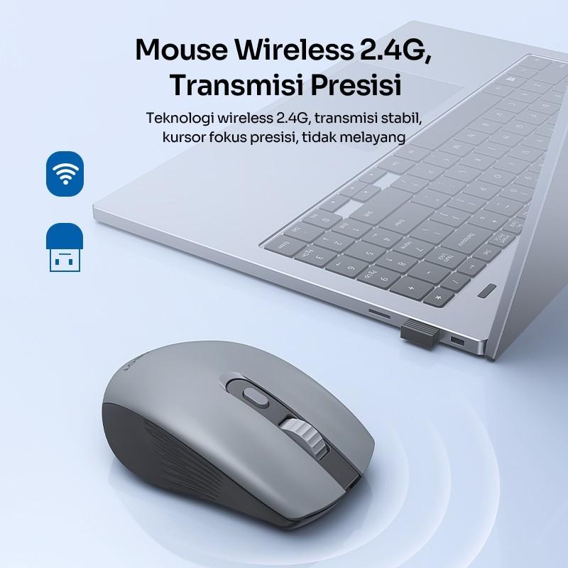Mouse Wireless ROBOT M370 2.4GHz Silent Klik Optical 3200DPI
