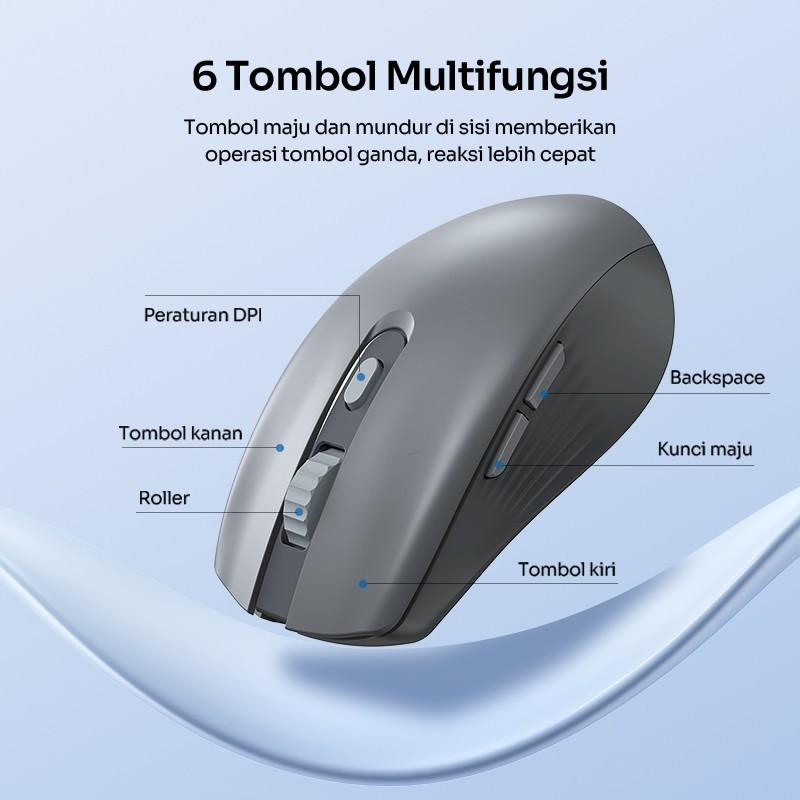Mouse Wireless ROBOT M370 2.4GHz Silent Klik Optical 3200DPI