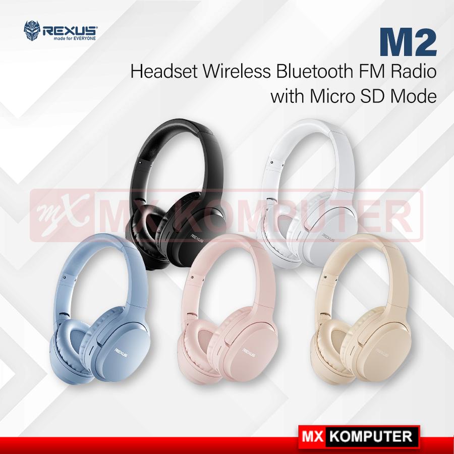 Headphone Rexus M2 Headset Bluetooth Jack Aux 3.5 Micro SD FM Radio