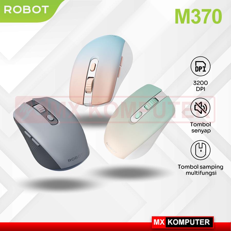 Mouse Wireless ROBOT M370 2.4GHz Silent Klik Optical 3200DPI