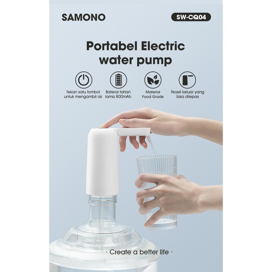 SAMONO Pompa Air Galon Portable Water Pump Rechargeable USB SW-CQ04 - Putih