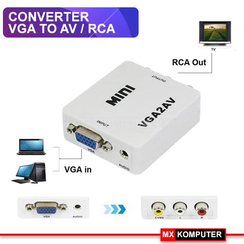 Converter VGA to AV RCA VGA2AV | VGA ke AV Monitor