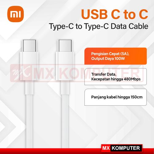 Kabel Data Xiaomi Mi USB Type-C to Type-C Cable 150cm