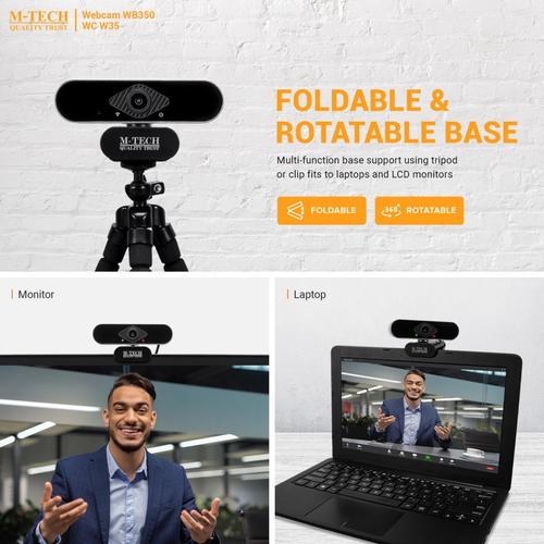 M-Tech WB350 Webcam Camera Full HD 1080P with Microphone MTECH