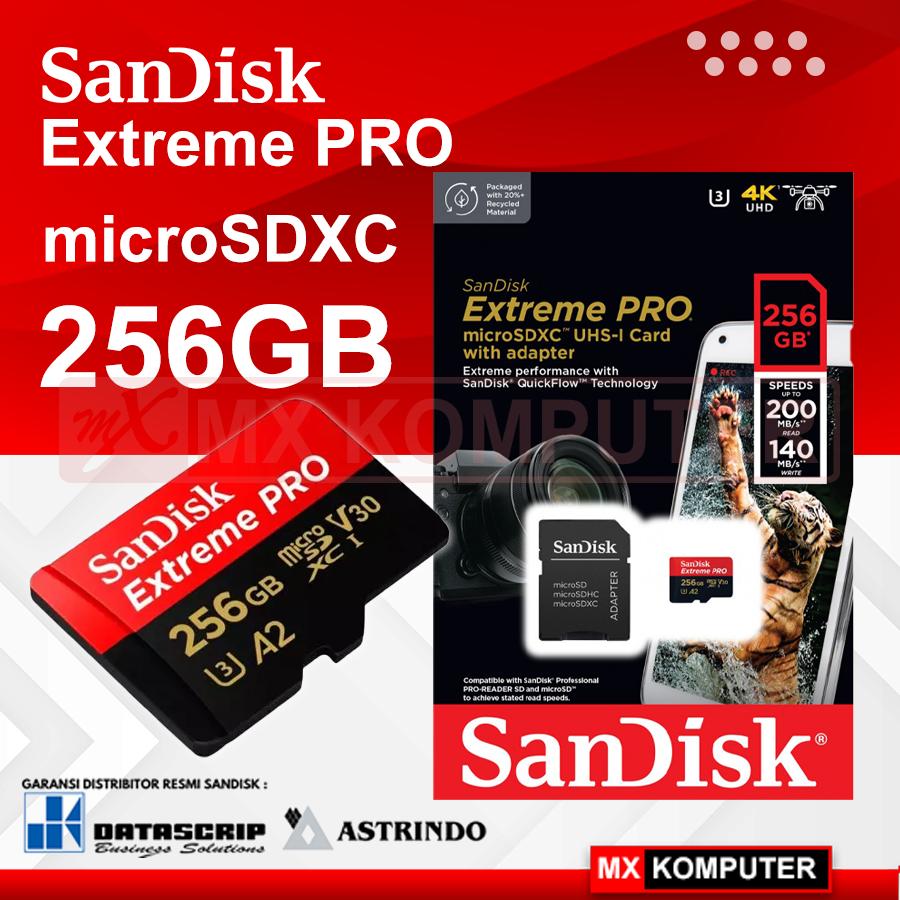 MicroSD SanDisk Extreme Pro 256GB A2 200MB/s V30 U3 4K