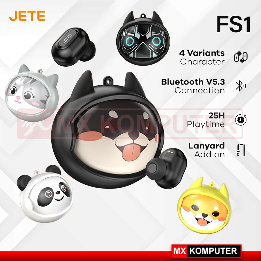 TWS Earbuds Headset Bluetooth Karakter JETE FS1 - Yellow Dog