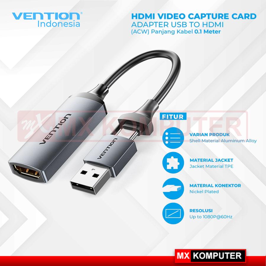 Video Capture Card Vention ACW HDMI to USB-C / USB-A 1080p @60Hz