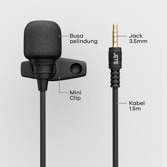 Mic Clip On JETE M1 Microphone External Youtuber for HP/Laptop 3.5mm