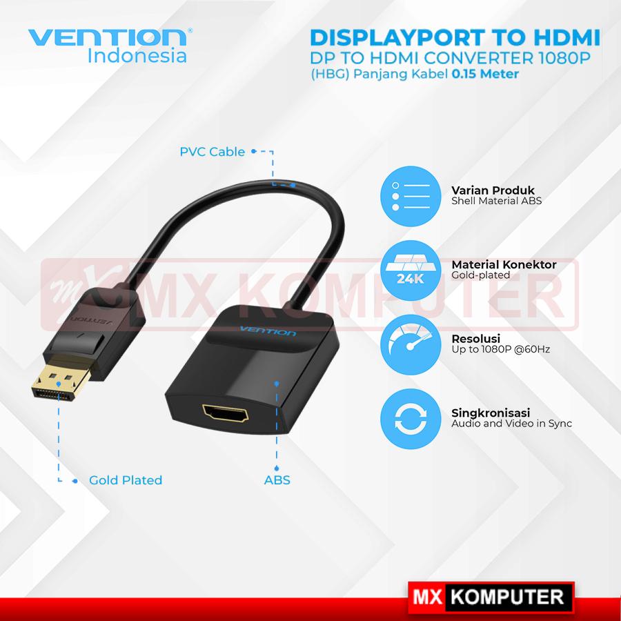 Vention Adapter Converter DisplayPort (DP) Male to HDMI Female