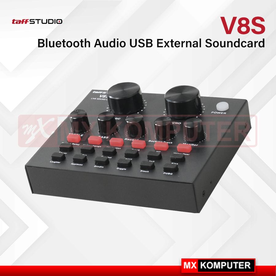 TaffSTUDIO Bluetooth Audio USB External Soundcard Live Broadcast Mic - V8S