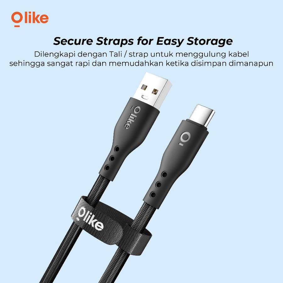 Kabel Data HP Fast Charging 2A Braided Olike D604 - Type C