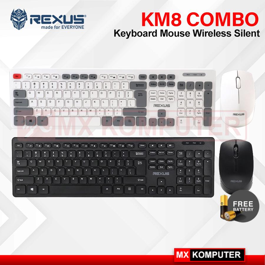 Keyboard Mouse Wireless Rexus KM8 Combo Silent - Hitam