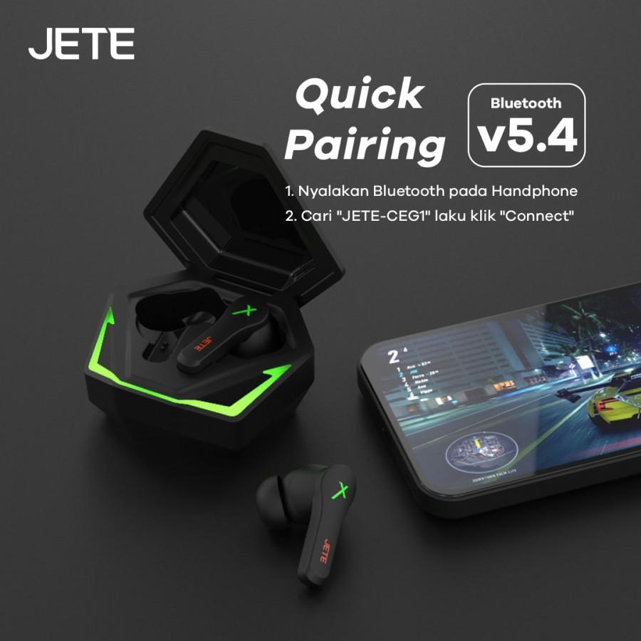 TWS JETE CEG1 Gaming Low Latency 45m/s with LED Light | Headset Gaming | TWS Gaming