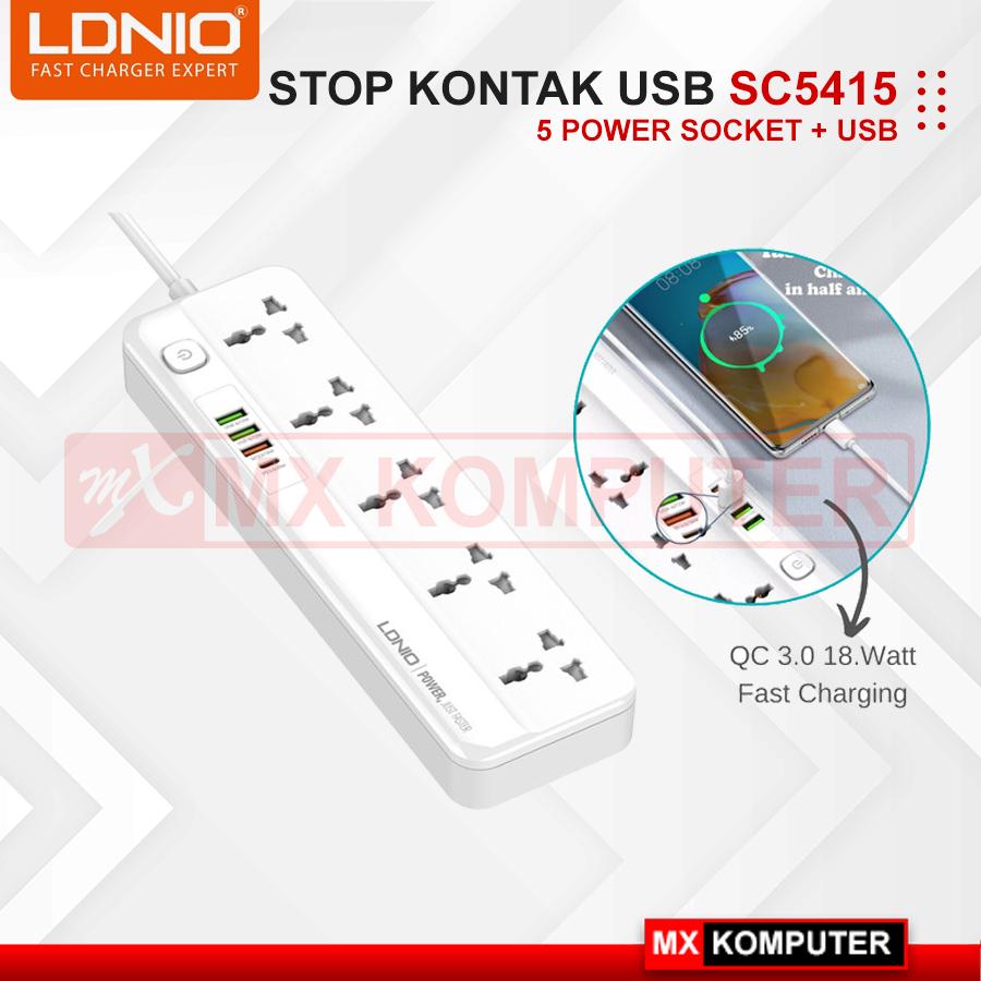Stop Kontak Power Soket LDNIO SC5415 colokan listrik 5 power 1PD 1QC 3
