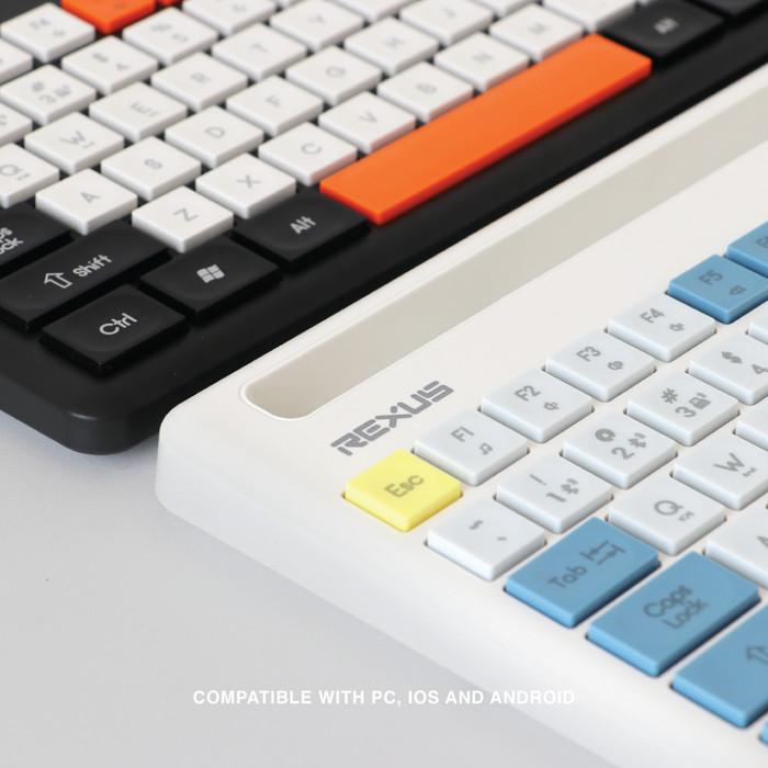 Keyboard Rexus KB01 Mosaic Dual Connection Bluetooth Wireless - Putih
