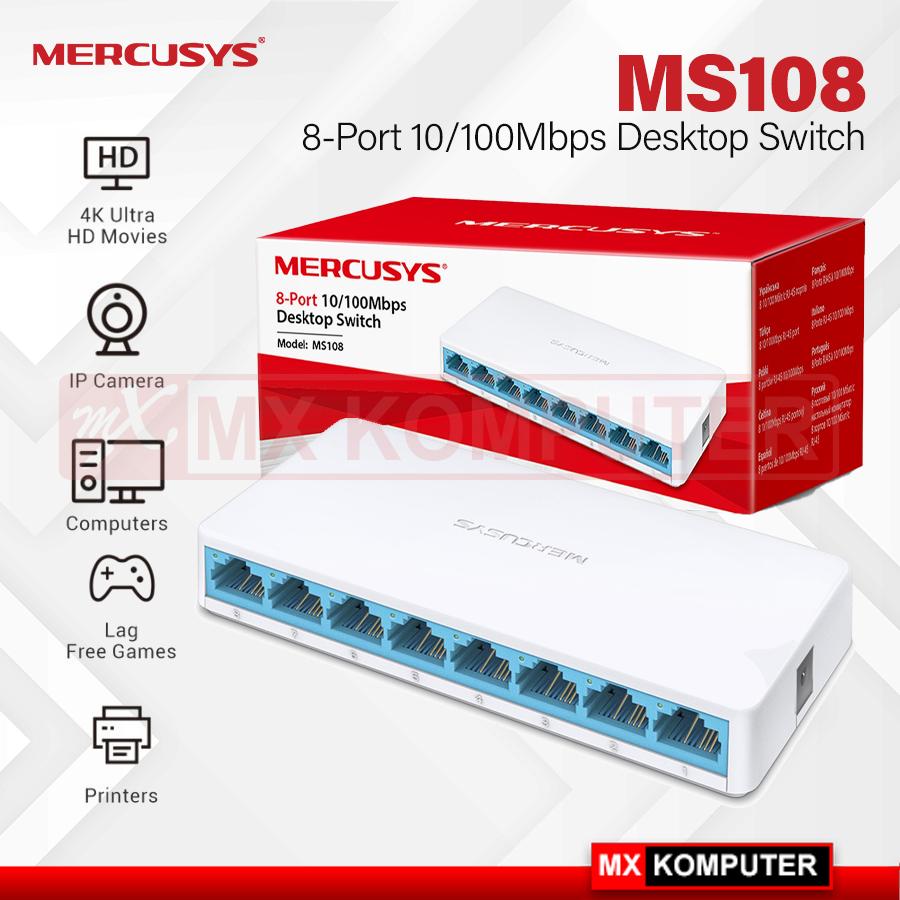 Switch Hub Mercusys MS108 8-Port 10/100Mbps Desktop Switch
