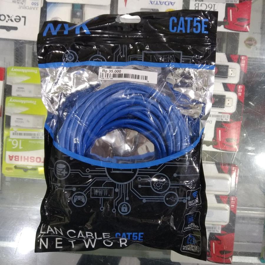 Kabel LAN UTP 10M RJ45 Cat 5e 10 Meter terpasang Cable konektor cat5e