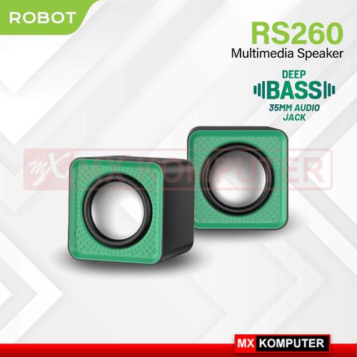 Robot RS260 Speaker Multimedia Komputer Kabel USB 3.5mm 4W -