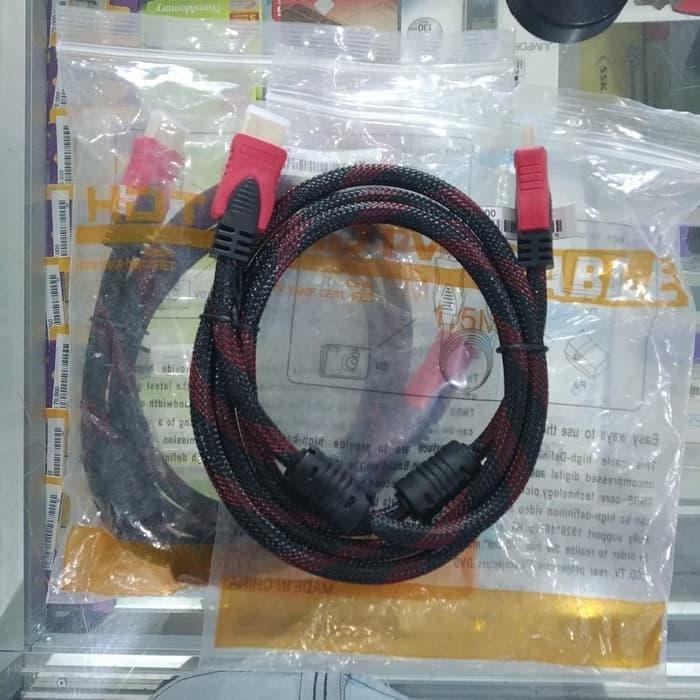 Kabel HDMI to HDMI 3 Meter 3M Tambang / Jaring Gold Plate High Quality