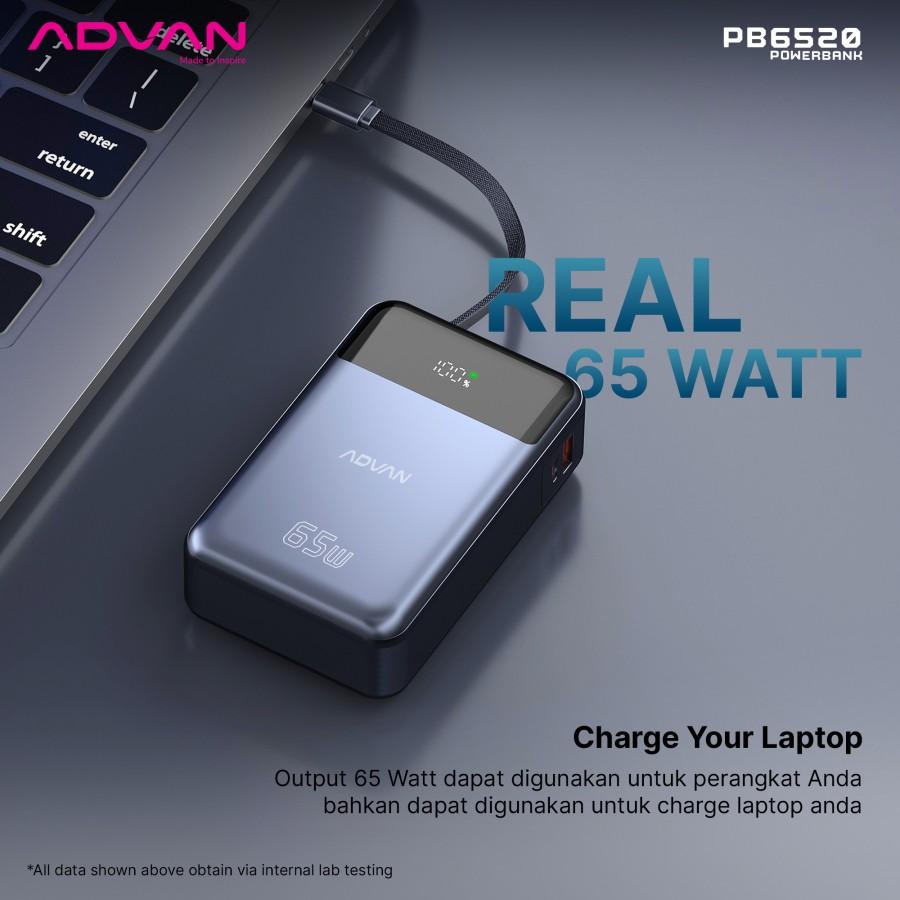 ADVAN Powerbank PB6520 Fast Charging 65W TYPE C Quick Charge 20000 mAh