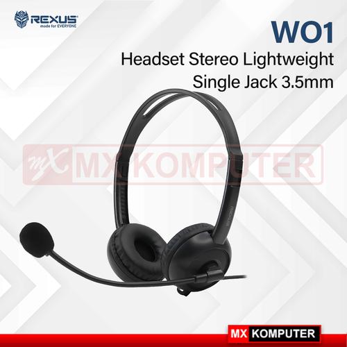 Rexus WO1 Headset Stereo Lightweight - Single Jack 3.5mm