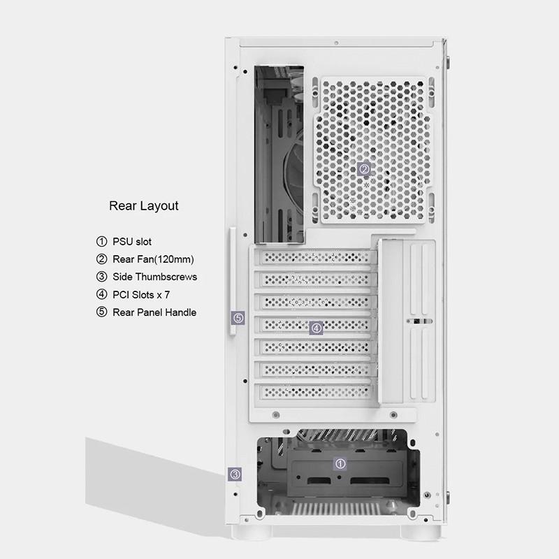 Casing Aula FZ016AW White FZ016A ATX Gaming Case