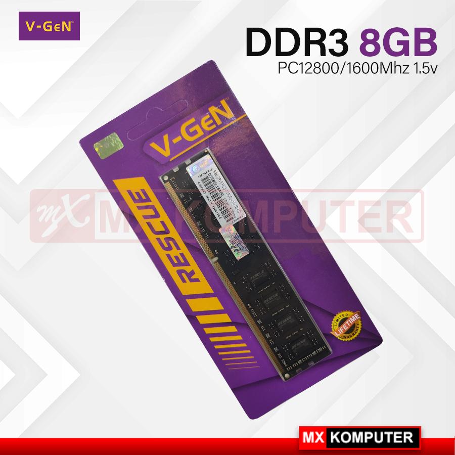 DDR3/DDR3L 8GB PC12800/1600MHz V-GeN Rescue - RAM PC VGeN - STANDART - DDR3