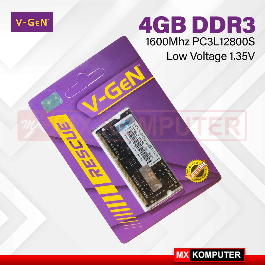 Jual RAM DDR3 SODimm V-GeN RESCUE 4GB PC12800/1600Mhz (Memory