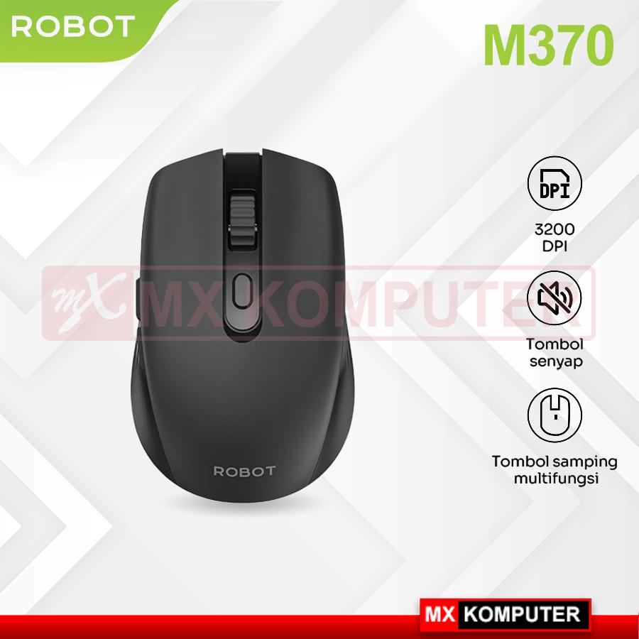 Mouse Wireless ROBOT M370 2.4GHz Silent Klik Optical 3200DPI