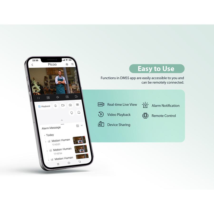 IP Camera Dahua Picoo SD2A500HB-GN-AW-PV 5MP Full Color Wi-Fi PTZ Camera