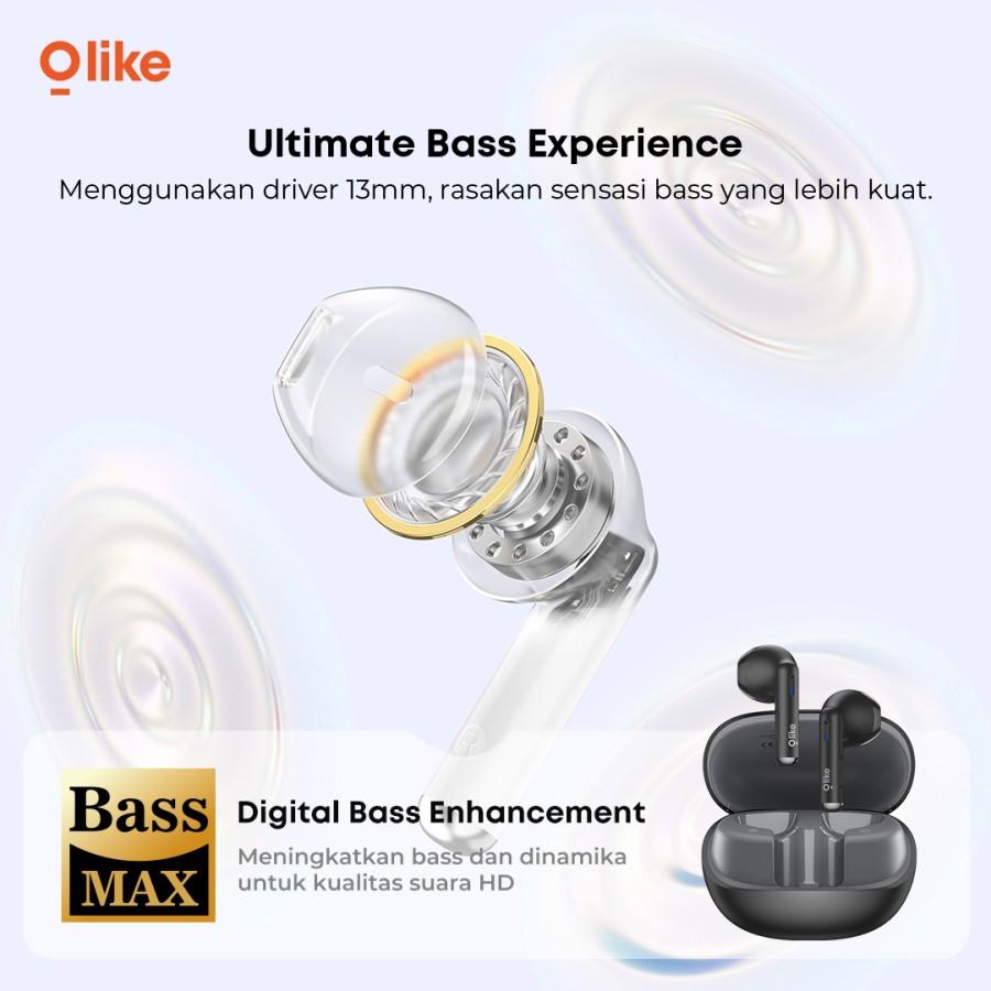OLIKE TWS T113 | True Wireless Earphones IPX4 | Bluetooth 5.3 | Playing Time 38H - Hitam