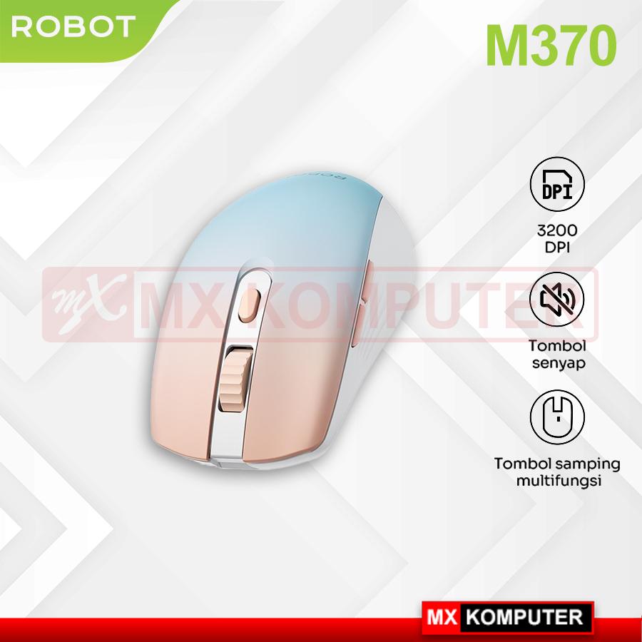 Mouse Wireless ROBOT M370 2.4GHz Silent Klik Optical 3200DPI