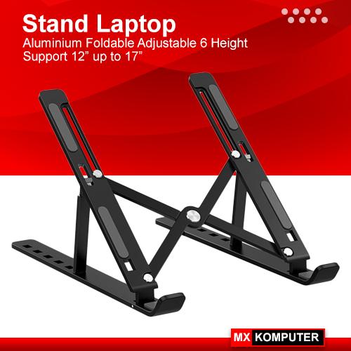 Stand Holder Laptop Portable Tatakan Meja Notebook Aluminium