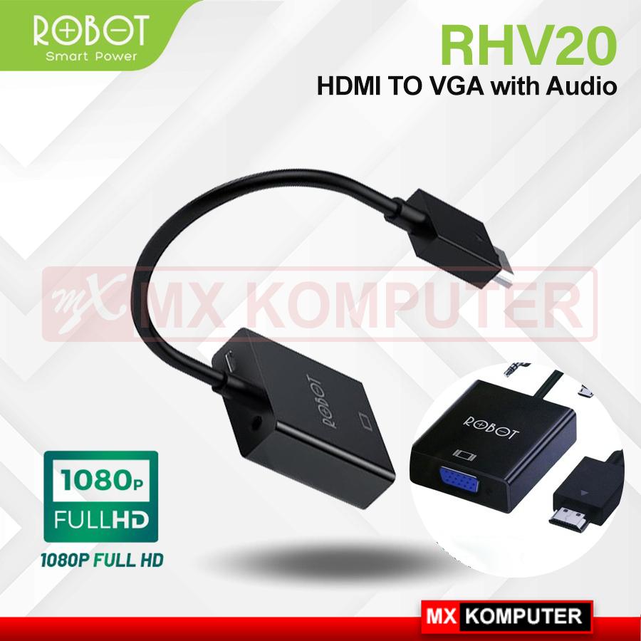 Converter HDMI to VGA Robot RHV20 Adaptor 1080p Full HD Audio
