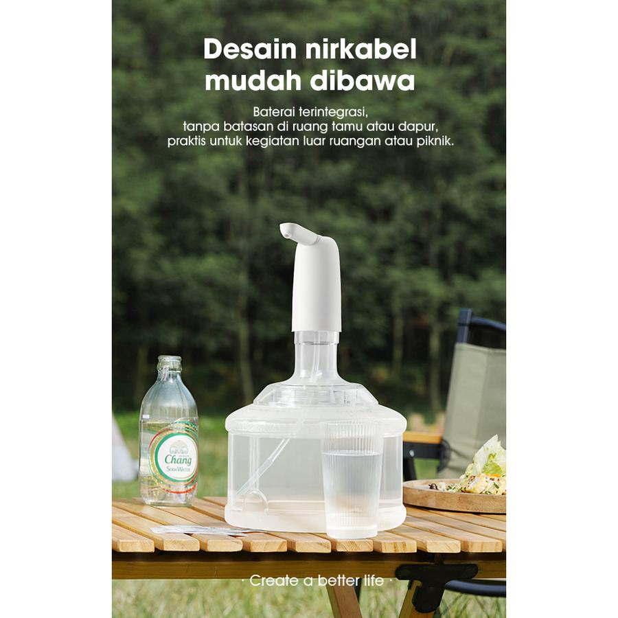 SAMONO Pompa Air Galon Portable Water Pump Rechargeable USB SW-CQ04 - Putih