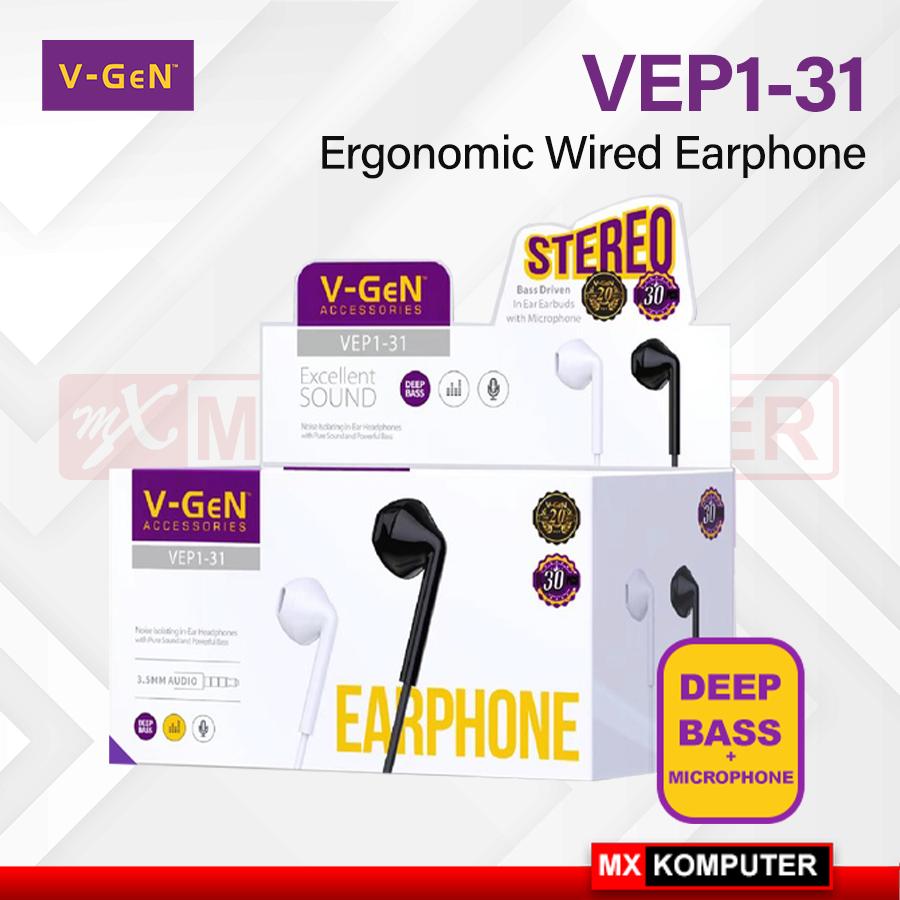 Earphone Handsfree Headset V-Gen Xtra Bass VEP1-31