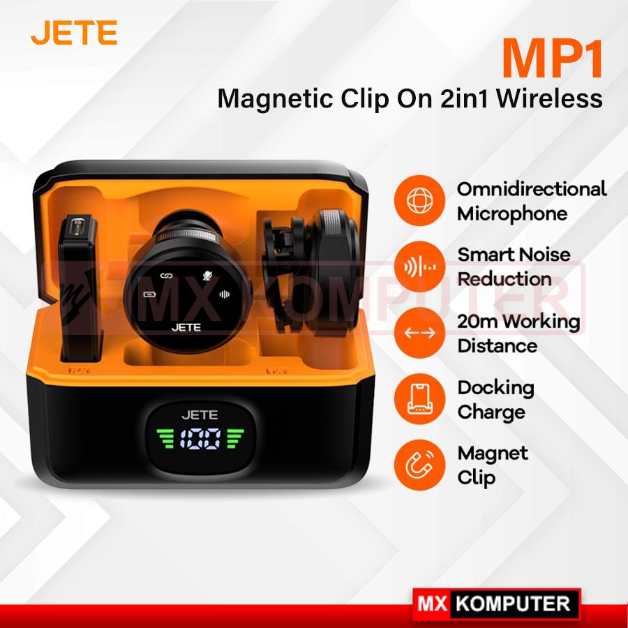 Microphone Wireless JETE MP1 Magnetik Type C Plug and Play with Charging Dock