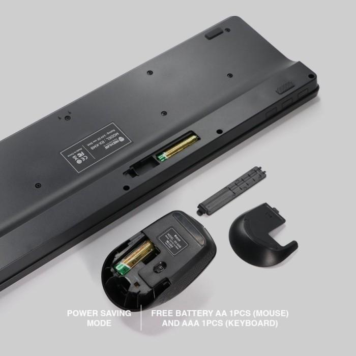 Keyboard Mouse Wireless Rexus KM8 Combo Silent - Hitam