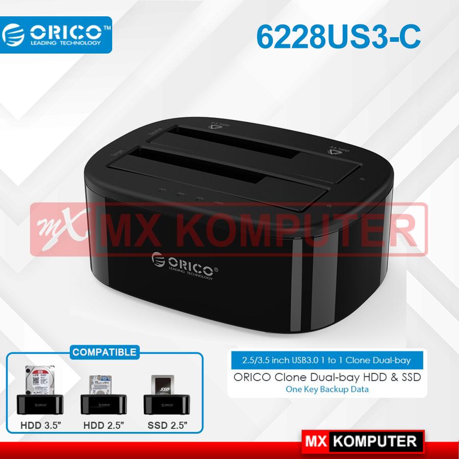 ORICO 6228US3-C 2.5 or 3.5 inch USB3.0 Hardisk Clone Dual bay HDD & SS - 6228US3-C