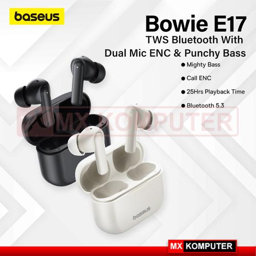 BASEUS TWS Bowie E17 True Wireless Bluetooth Earphone TWS ENC - Hitam