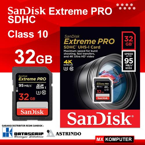 Sandisk SD Card Extreme Pro 32GB 95mb/s - SDCARD Extreme Pro 32 GB