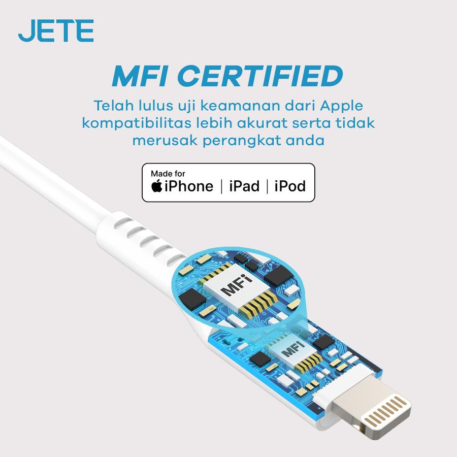 JETE CXM1 MFi Kabel Fast Charger 60W Type C to Lightning