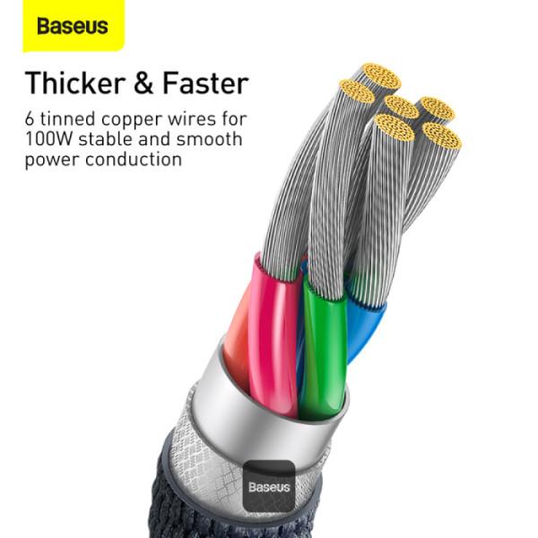 Baseus Crystal Shine Series USB A to Type C 100W Cable Kabel Charger