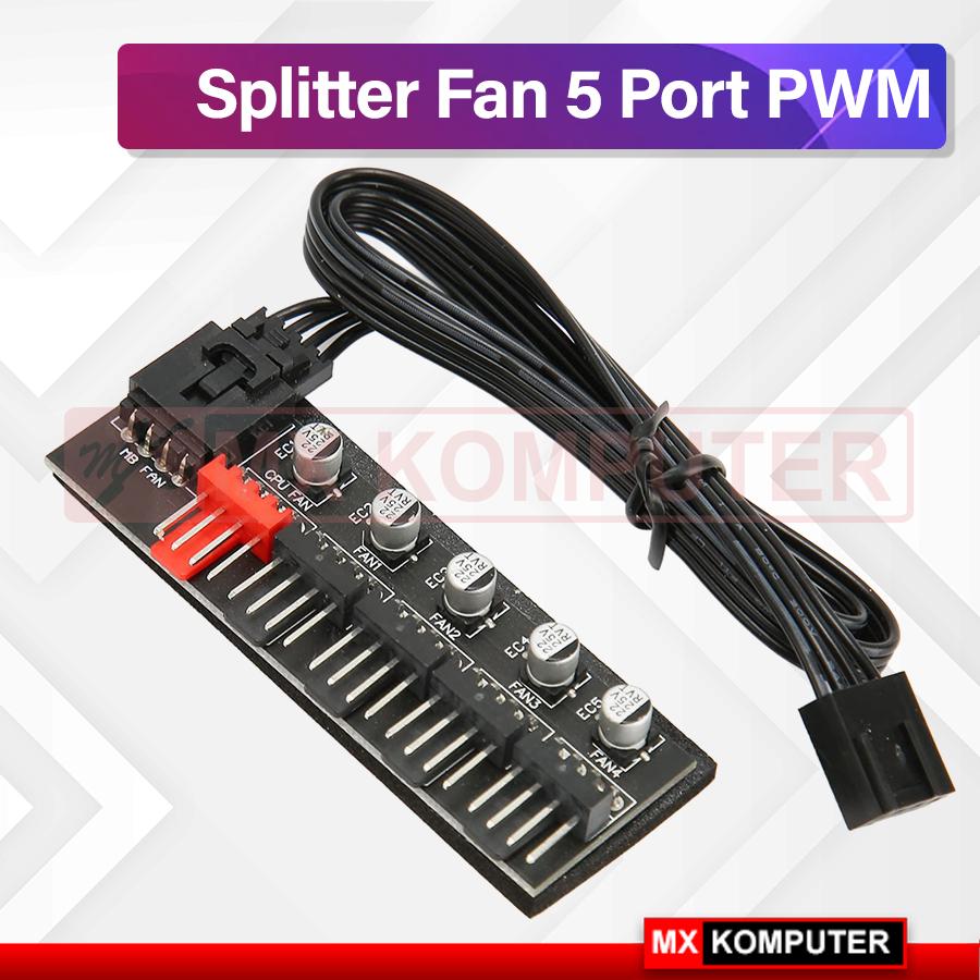 Splitter Fan HUB Extension 4 Pin PWM to 5 Port