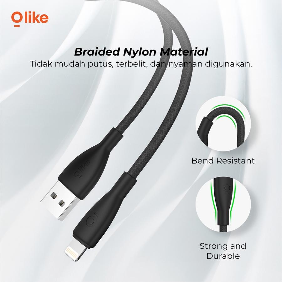 OLIKE Kabel Data D201 USB Charger 12W | Lightning 2.4A