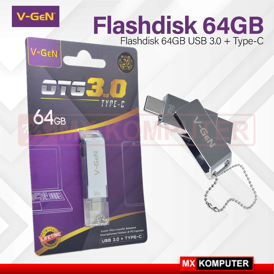 OTG USB 3.0 TYPE-C 64GB V-GeN TYPE C 64 GB FLASHDISK VGEN FLASHDRIVE