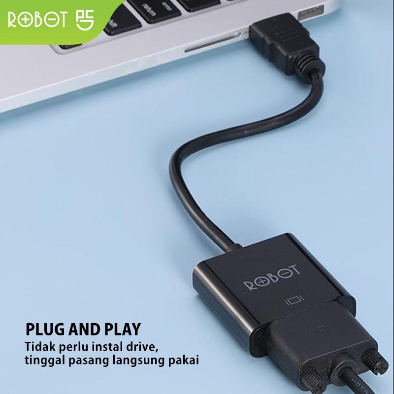 ROBOT RHV10 HDMI TO VGA Adapter Laptop/PC 1080P (Without Audio&Power)