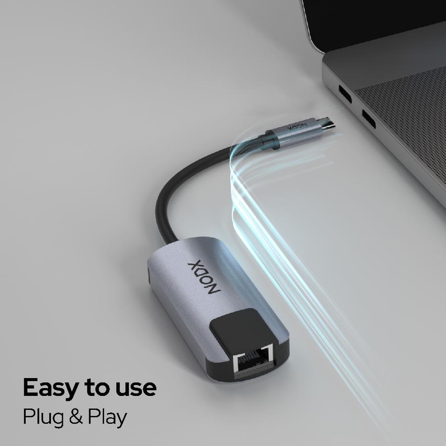 NODX USB A + Type-C to Ethernet Gigabit Plug n Play USB LAN Adapter