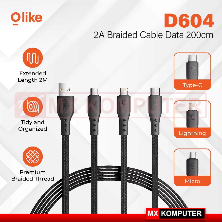 Kabel Data HP Fast Charging 2A Braided Olike D604 - Type C